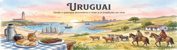 Banner ilustrado do blog Intervalo para Viagem, mostrando um casal de professores viajando pelo mundo